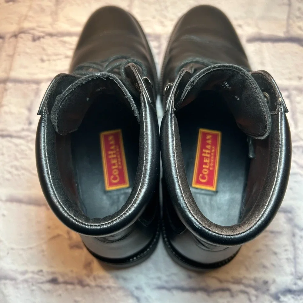 Cole Haan Chukka Boots Mens 9M Black Leather Lace Up Comfort Ankle Lug Sole READ